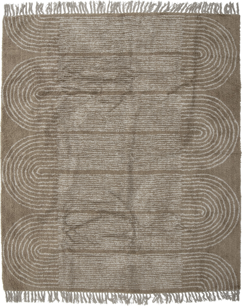 Bloomingville - Zeynep Tæppe - Brun - Bomuld - 150X215 Cm