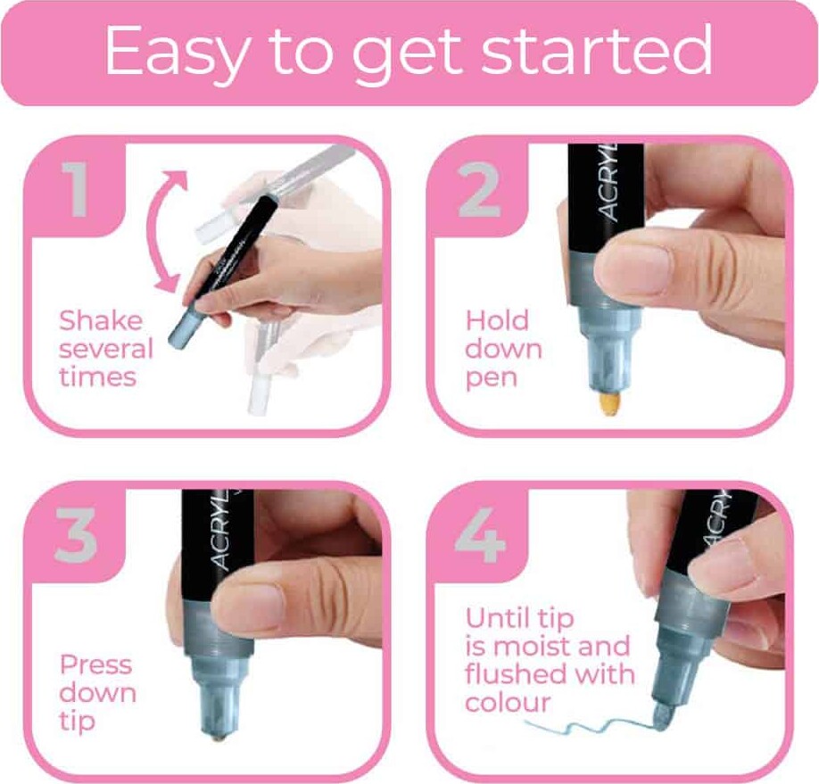 Zieler - 8 Acrylic Pastel Paint Markers - Pastel Tusser - 8 Stk