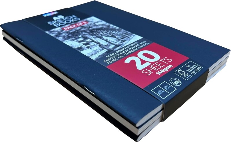 Zieler - A5 Sketch Books - Skitsebøger Sæt - Soft-Cover - 3X20 Ark