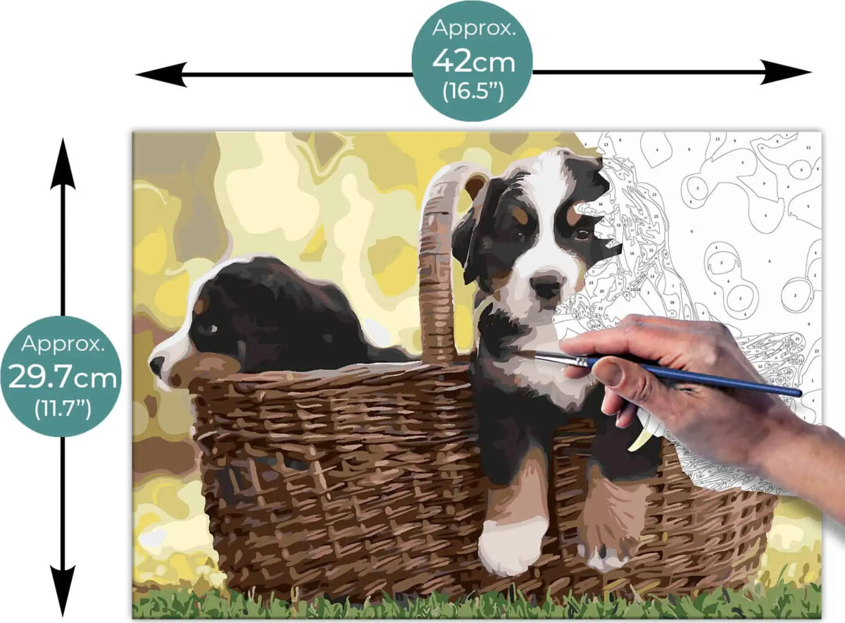 Mal Efter Tal - Voksne Og Børn - Hunde - Lærred - Zieler