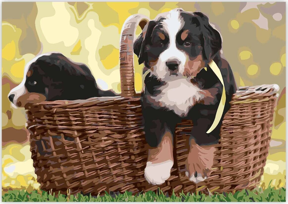 Mal Efter Tal - Voksne Og Børn - Hunde - Lærred - Zieler