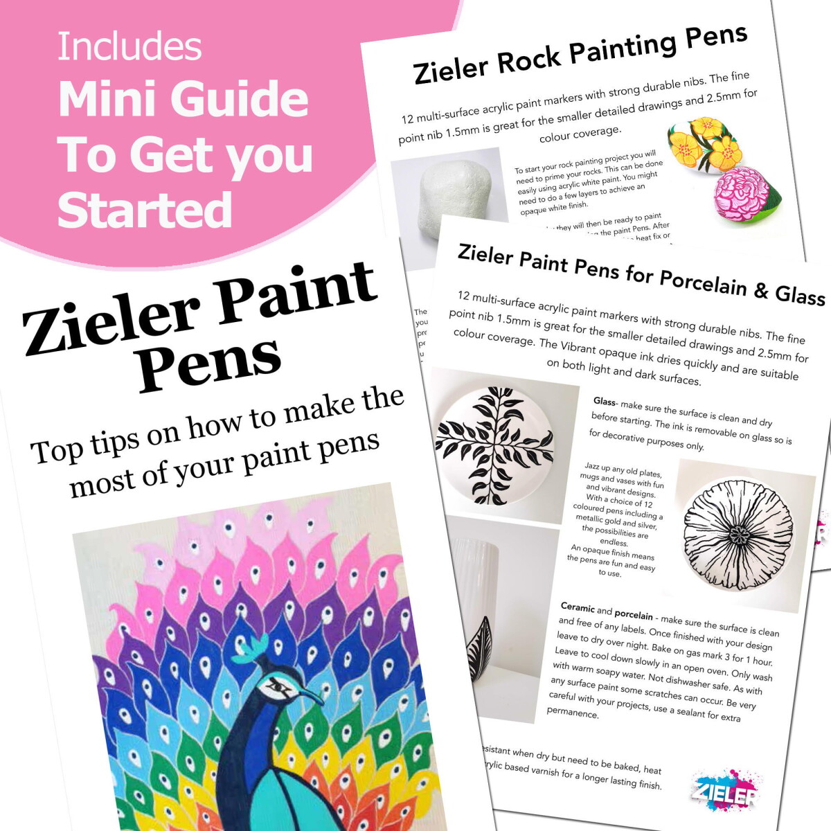 Akryl Tusser - Pastel - 2 5 Mm Medium - Zieler - 12 Farver