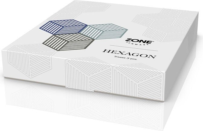 Zone Denmark - Hexagon Bordskånere - 3 Stk - Indigo Dis Oliven-Taupe