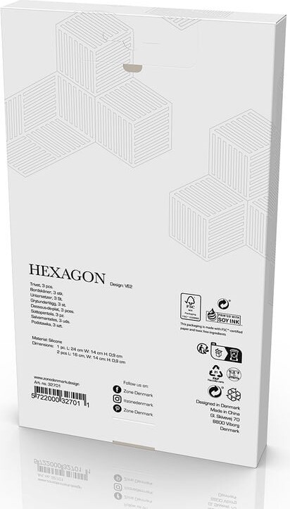 Zone Denmark - Hexagon Bordskånere - 3 Stk - Lupin Varm Sand Lys