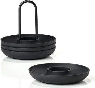 Zone - Singles Æggebæger Med Holder - Sort - 4 Stk