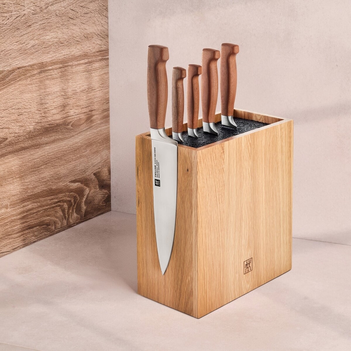 Zwilling - Vier Sterne Wood Knivblok Sæt - Brun