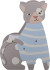 Bloomingville Mini - Mille Børnestol - Kat - Multifarvet - Mdf