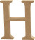Bogstav I Træ - H - Stort Bogstav - H 8 Cm