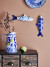 Creative Collection - Dunne Keramik Fisk Til Væg - Blå - Stentøj - 2 Stk