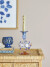 Creative Collection - Phila Lysestage - Blå - Glas - 17X11 Cm