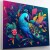 Diamond Art Painting Kit På Lærred - 30X40 Cm - Påfugl - Splat