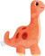 Smallstuff - Dinosaur Bamse - Orange - 19 Cm