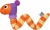 Orm Twister Bamse - Dr Børste - 45 Cm
