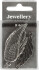 Fjer - Str 29-55 Mm - Hulstr 12-20 Mm - Antik Sølv - 4 Stk