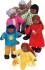 Hape - Happy Family - 6 African American - Dukker I Træ