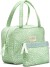 Karen - Toilettaske Sæt Med Makeup Pung - Grøn Og Hvid