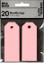 Manillamærker - Str 3X8 Cm - 220 G - Lyserød - 20 Stk