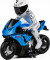 Tec-Toy - Blå Fjernstyret Motorcykel - Thunder Riders - Lys Lyd