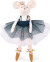 Moulin Roty - Ballerina Mus Bamse Med Tøj I Kuffert - Suzie - 26 Cm