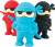 Ooly - Viskelæder 3 Stk - Ninja