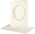Passepartoutkort Med Kuvert - Oval Med Guldkant - Kort Str 10 5X15 Cm -