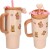 Penfection - To Go Krus Med Sugerør - Capybara - Beige-Brown - 470 Ml