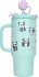 Penfection - To Go Krus Med Sugerør - Panda - Turquoise - 470 Ml