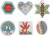 Perleplade - Oval Hjerte Hexagon Cirkel Firkant Stjerne - 6 Stk