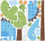 Roommates Decor - Babysaurus - Højdemåler Wallstickers