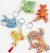 Stoffigurer Med Nøglering - Str 4-8 Cm - Hvid - 4X3 Stk