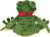 Teddy Hermann - Frø Bamse Med Bandana - 28 Cm