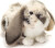 Teddy Hermann - Liggende Kanin Bamse - Grå Hvid - 30 Cm