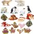 Træstickers - H 40-50 Mm - B 15-45 Mm - Indhold Kan Variere - 600 Stk