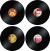 Mikamax - Vinylplade Dækkeservietter - 4 Stk