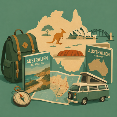 Rejsebøger til Australien, Rejseguides & Kort