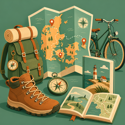 Rejsebøger til Danmark - Vandrebøger, Guides & Kort
